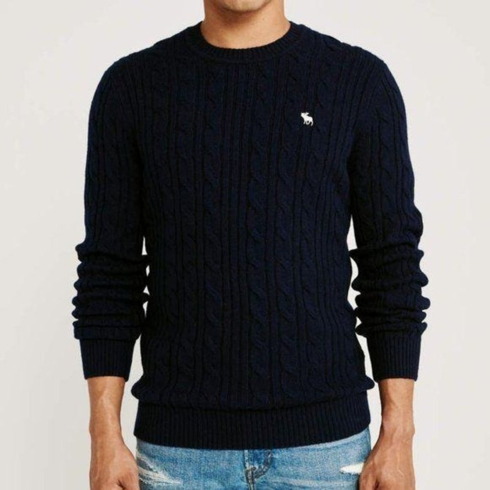 Abercrombie & Fitch Icon Cable Knit Sweater Sz L (Boys) (BIN J1)